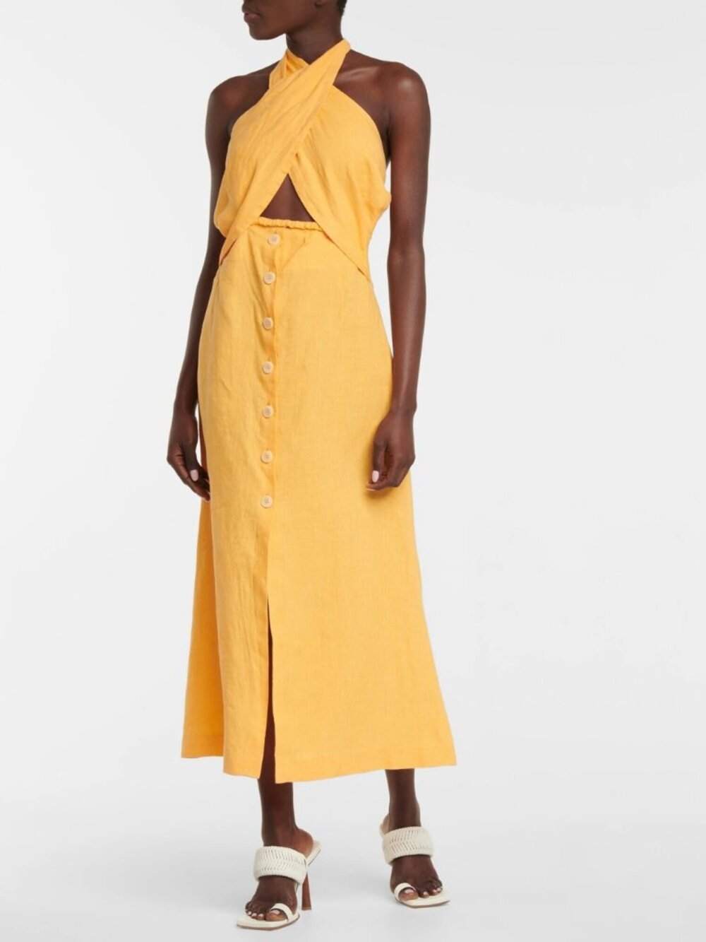 Nanushka Soffio Linen Midi Dress Size S